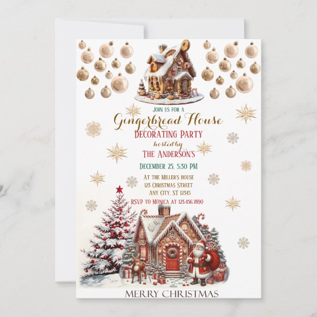 Convites Partido de Natal Elegante Moderno (Frente)