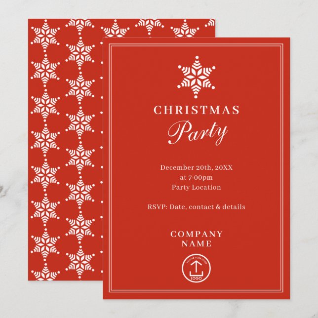 Convites Partido de Natal Empresarial Moderno (Frente/Verso)