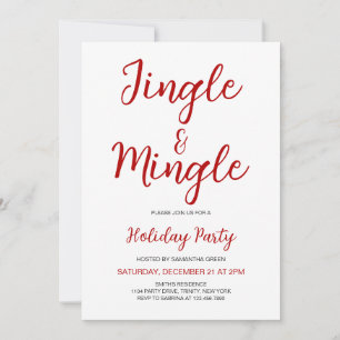 Convites Partido de Natal Minimalista Jingle e Mingle