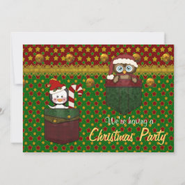 Convites Partido de Natal Russo do Pinguim e Coruja - Group