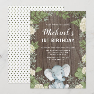 Convites Partido de primeiro aniversario rústico das