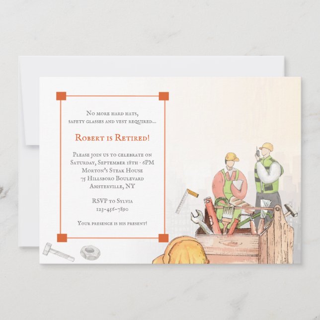 Convites Partido de Reforma do Trabalhador Hardhat (Frente)