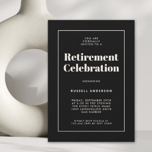 Convites Partido de Reforma Elegante Simples Preto