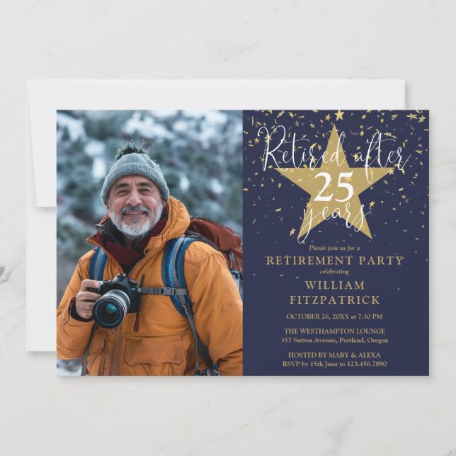 Convites Partido de Retirada de Fotografias de Estrelas Dou (Frente)