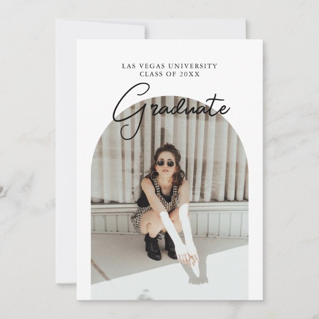 Convites Partido de Retrato Fotográfico em Side com Graduaç (Frente)