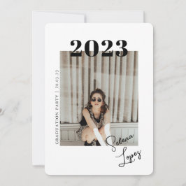 Convites Partido de Retrato Fotográfico em Side com Graduaç