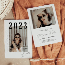 Convites Partido de Retrato Fotográfico em Side com Graduaç