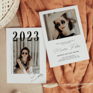 Convites Partido de Retrato Fotográfico em Side com Graduaç