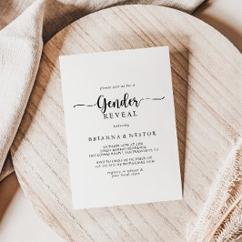 Convites Partido de Revelação de Gênero da Caligrafia Minim