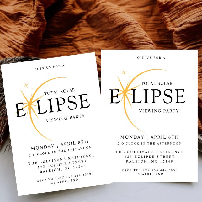 Convites Partido de Visualização do Eclipse Solar Total Pre (Criador carregado)