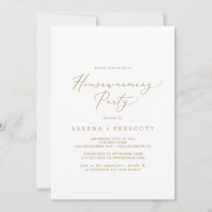 Convites Partido Delicado de Caligrafia Dourada