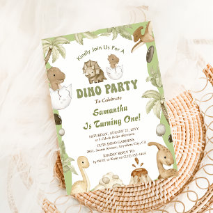 Convites Partido Dino   Dinossauros Cutes Primeiro Aniversá