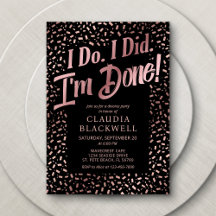 Partido Divorciário Rosa Dourado Confetti