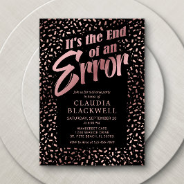 Convites Partido Divorciário Rosa Dourado Confetti