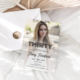 Convites Partido do aniversário de 30 anos de Fotografias R