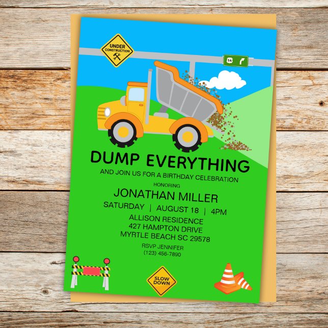 Convites Partido do Aniversário de criança de Caminhão de C (Criador carregado)