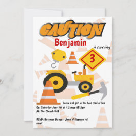 Convites Partido do Aniversário de criança de Construção