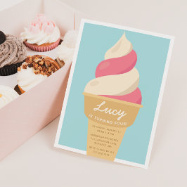 Convites Partido do Aniversário de criança do Sorvete do Mo