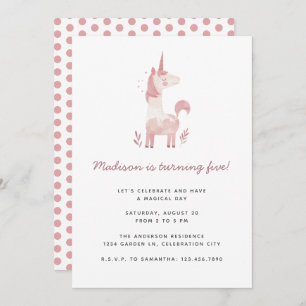 Convites Partido do Aniversário de criança do Unicorn Moder