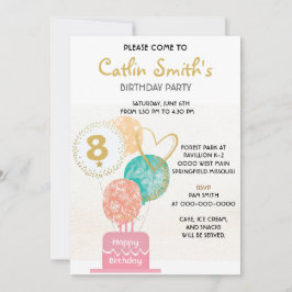 Convites Partido do Aniversário de criança dos Balões Doura