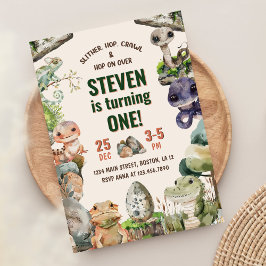 Convites Partido do Aniversário de criança Réptil