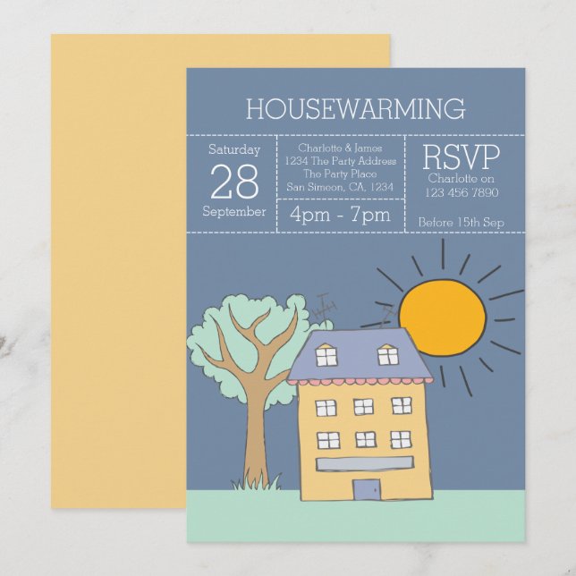 Convites Partido do Aquecimento da Casa (Frente/Verso)