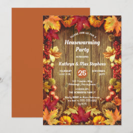 Convites Partido do Aquecimento Doméstico - Folhas Rústicas