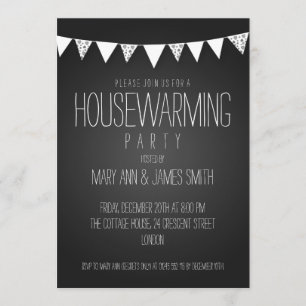 Convites Partido do Aquecimento Familiar Coração Preta