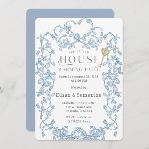 Convites Partido do Aquecimento Familiar Modelo Azul