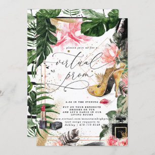 Convites Partido do Baile de formatura Virtual Glamorous