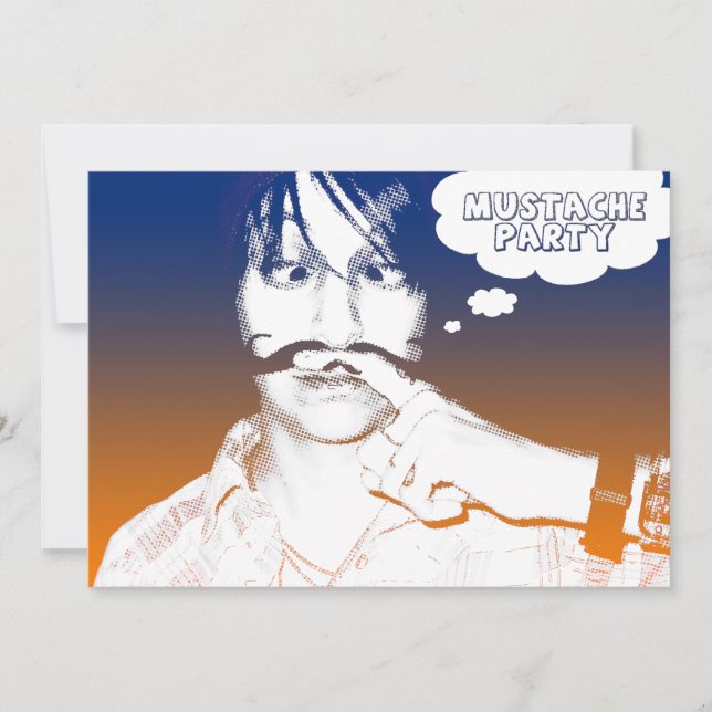 Convites partido do bigode: staches cómicos (Frente)