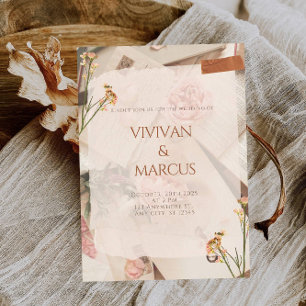 Convites Partido do Chá de panela de Textura de Plantas Flo