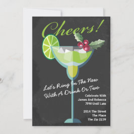 Convites Partido do Cocktail Verde de Ano Novo Personalizad