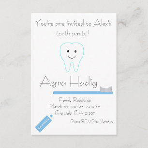Convites Partido do dente de Agra Hadig