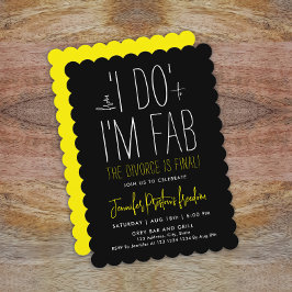 Convites Partido do Divórcio Amarelo Branco Negro Na moda M