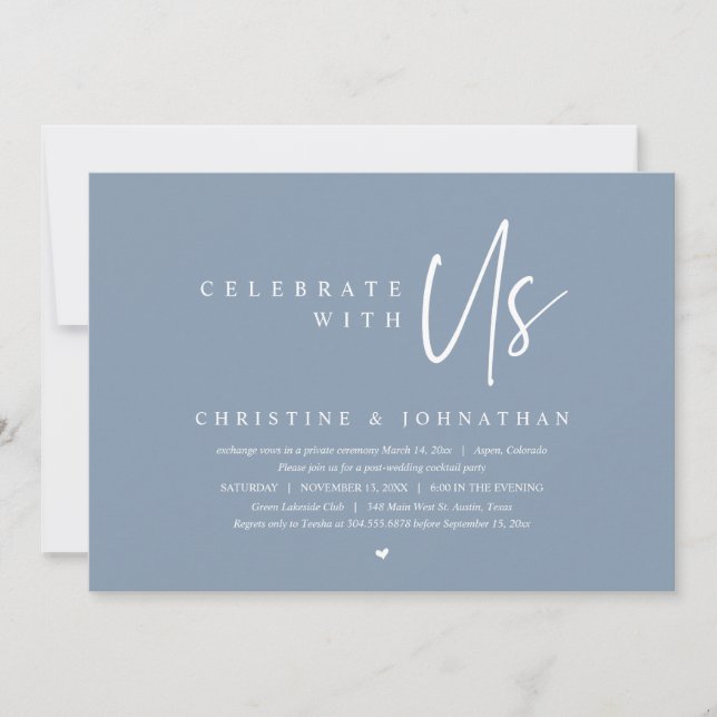 Convites Partido do Elopemento do Casamento, Celebre conosc (Frente)
