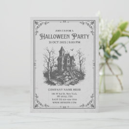 Convites Partido do Escritório de Halloween Minimalista par