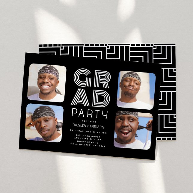 Convites Partido do FORMANDO de Colagem de Fotos do Formand (Criador carregado)