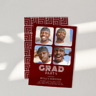 Convites Partido do FORMANDO de Colagem de Fotos do Formand