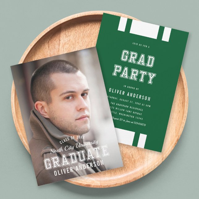Convites Partido do Formando de Fotografias com Variação de (Criador carregado)