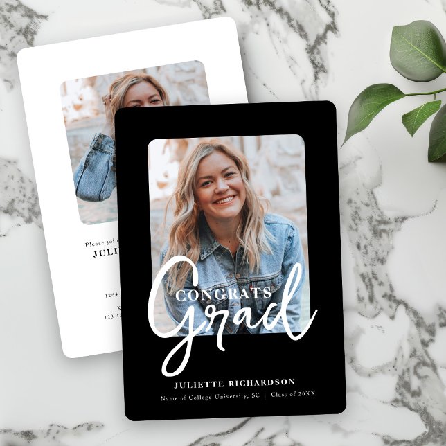 Convites Partido do Formandos de Fotografia Branco Preto Mo (Criador carregado)