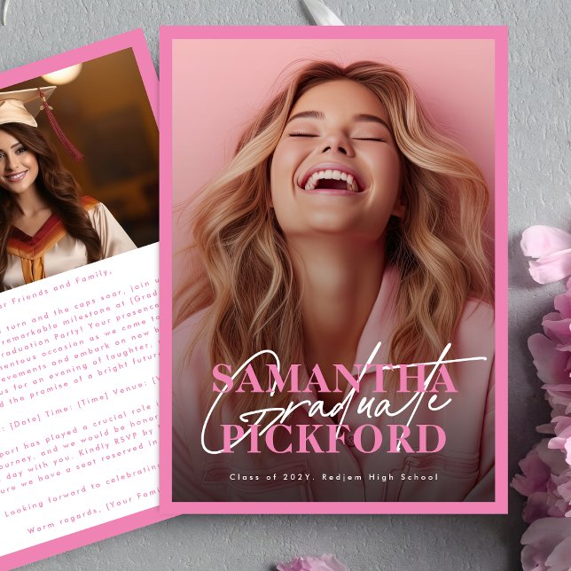 Convites Partido do Formandos Rosa de Fotografia Lateral 2 (Criador carregado)