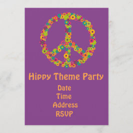 Convites partido do hippy de flower power do tema 60s