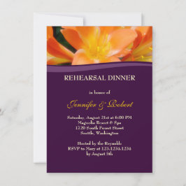 Convites Partido do Janto de Ensaios Púrpura e Laranja