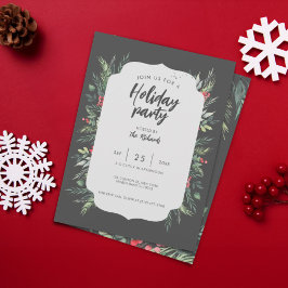 Convites Partido do Janto de Natal com Folhagem Botânica