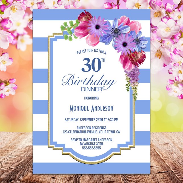 Convites Partido do Janto Floral aniversário de 30 anos Pur (Criador carregado)