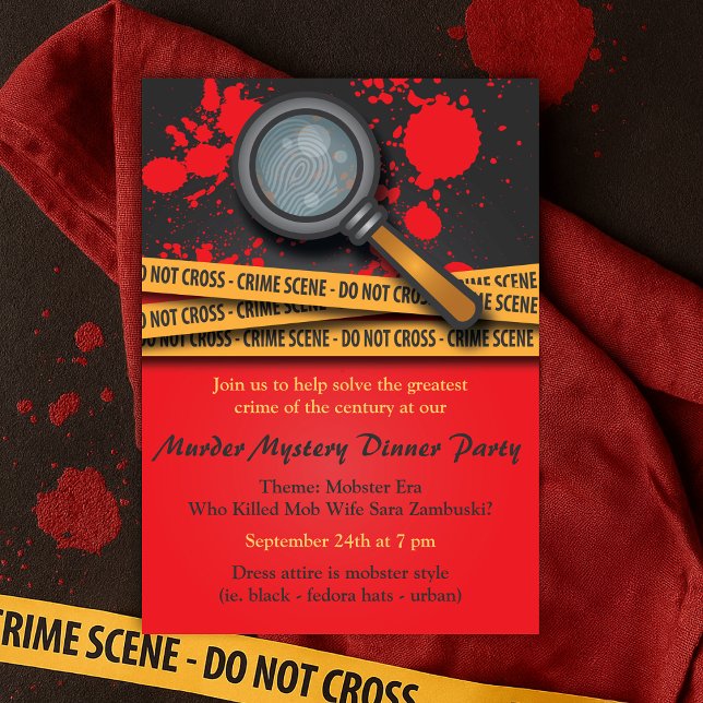 Convites Partido do Janto Mistério de Assassinato da Cena d (Crime Scene Murder Mystery Dinner Party Invitation
)
