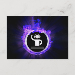 Convites partido do laser do ícone do DJ das chamas azuis