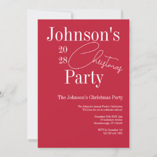 Convites Partido do Natal Moderno Vermelho