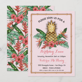 Convites Partido do Ouro Tropical Pineapple Luau